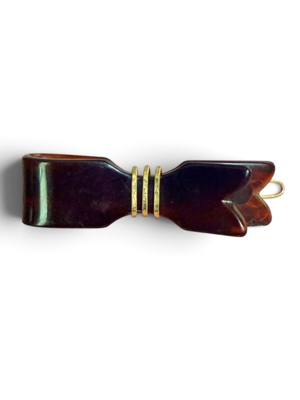 Vintage Charles Whaba Tortoiseshell Bow Barrette, 2.5”, Unworn, Made in Italy
